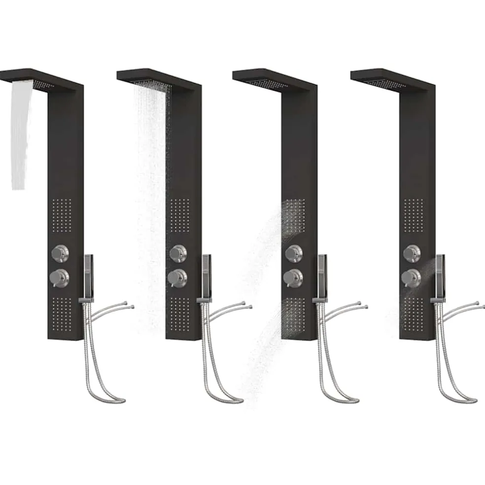 vidaXL Douchepaneelsysteem aluminium zwart