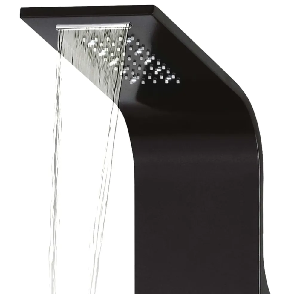 vidaXL Douchepaneel 20x44x130 cm aluminium zwart