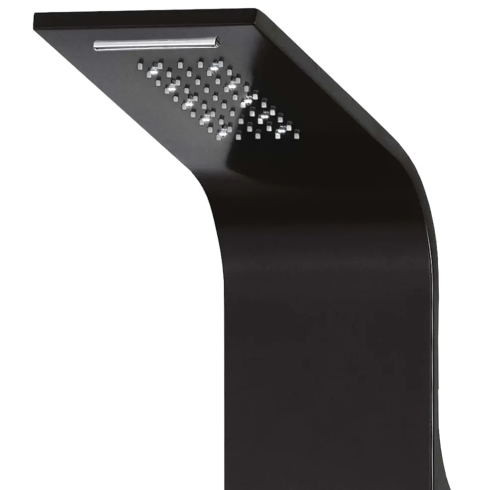 vidaXL Douchepaneel 20x44x130 cm aluminium zwart