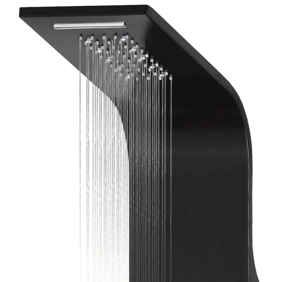 vidaXL Douchepaneel 20x44x130 cm aluminium zwart