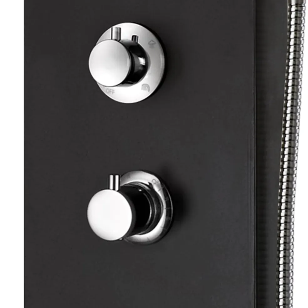 vidaXL Douchepaneel 20x44x130 cm aluminium zwart