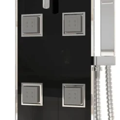 vidaXL Douchepaneel 18x45,5x130 cm glas zwart