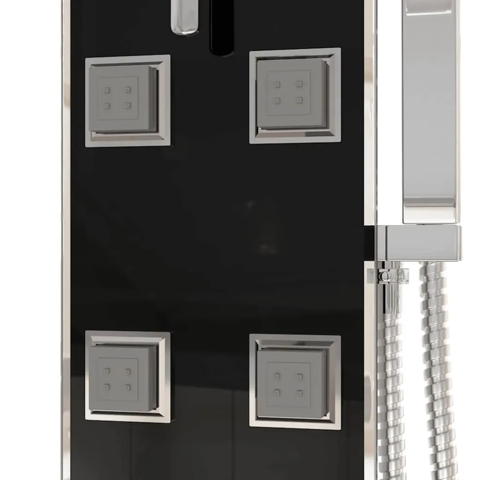 vidaXL Douchepaneel 18x45,5x130 cm glas zwart