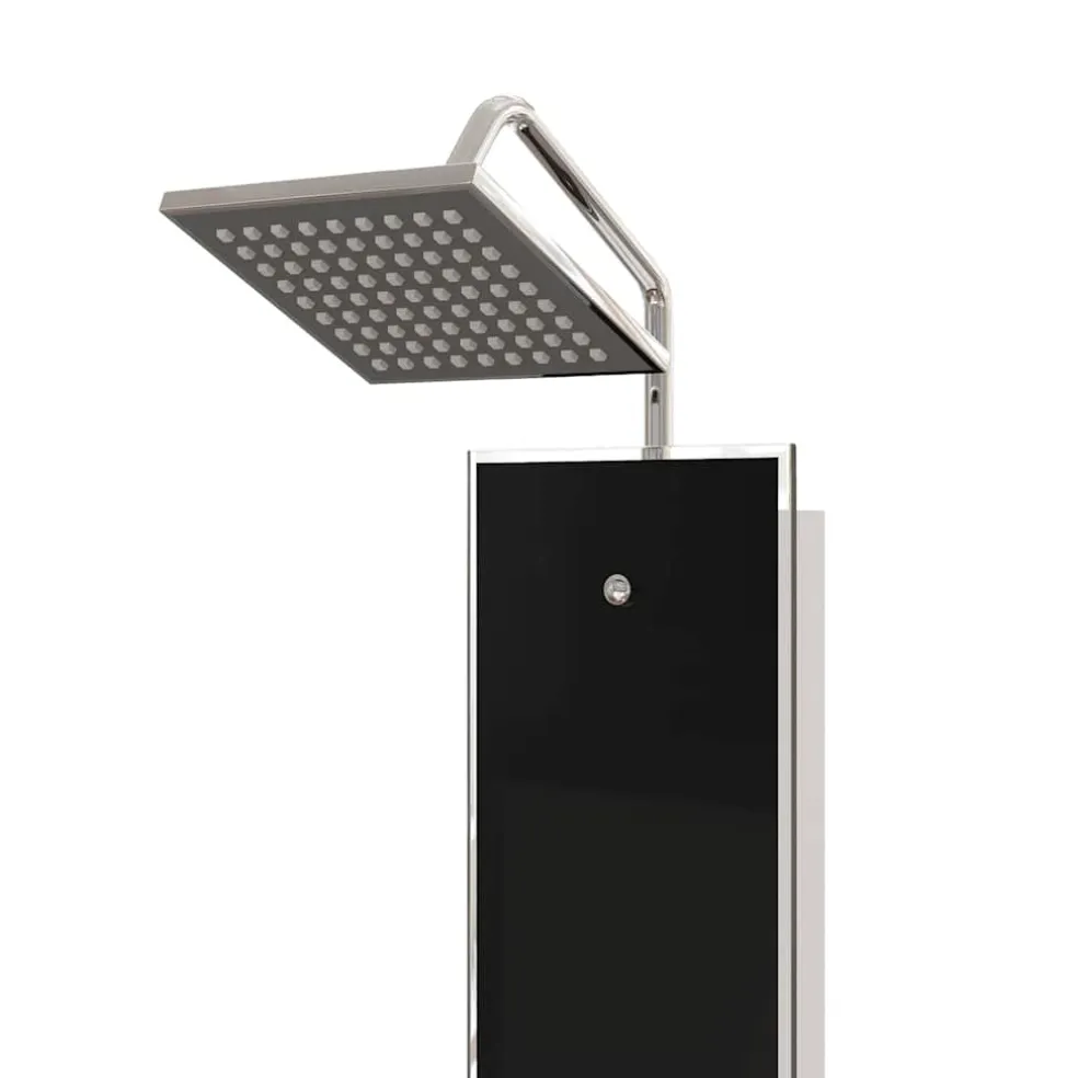 vidaXL Douchepaneel 18x45,5x130 cm glas zwart