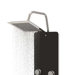 vidaXL Douchepaneel 25x47,5x130 cm glas zwart