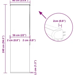 vidaXL Doucherolgordijn met cassette 60x240 cm stofbreedte 56 cm