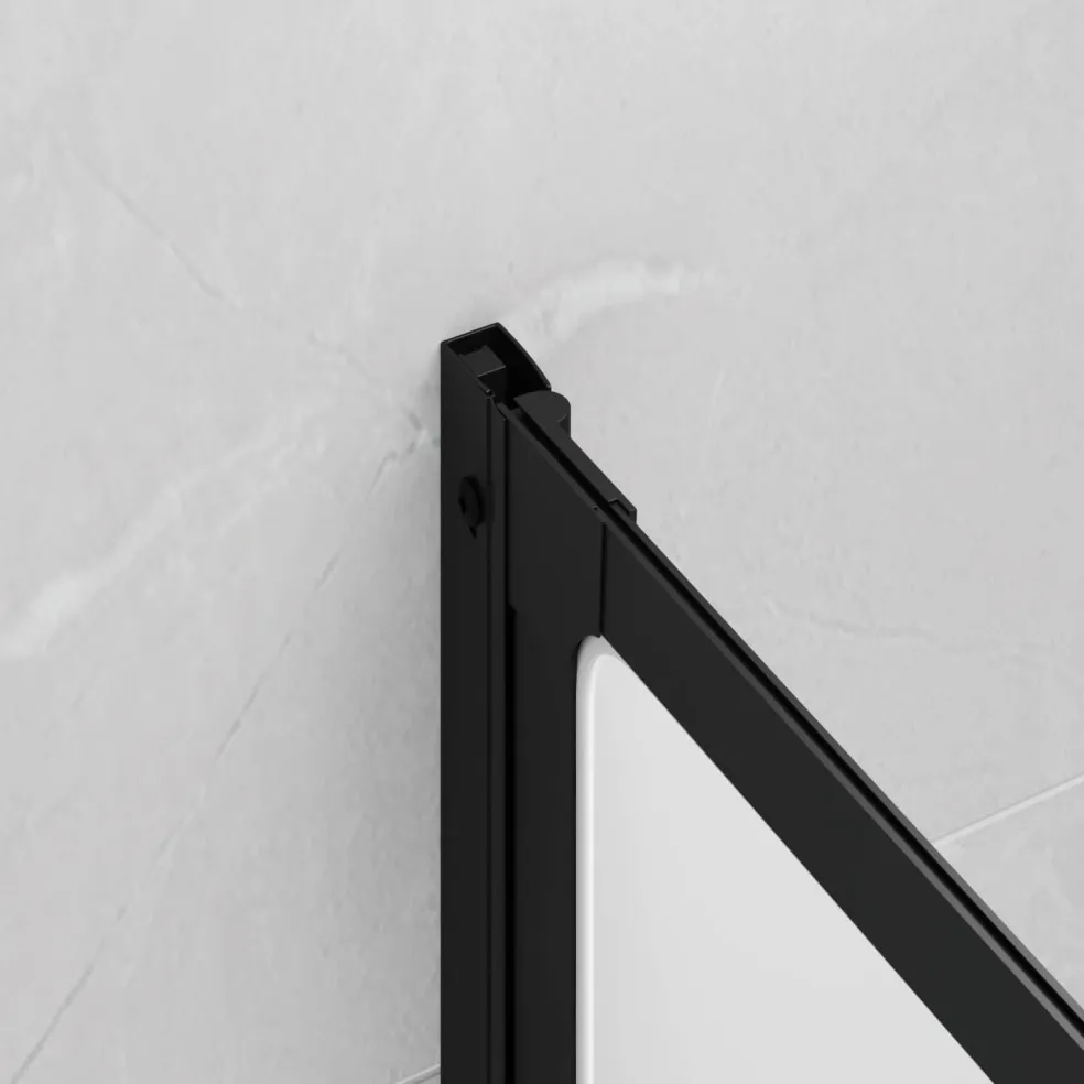 vidaXL Douchescherm Zwart 120 x 2 x 117 cm Aluminium en PP