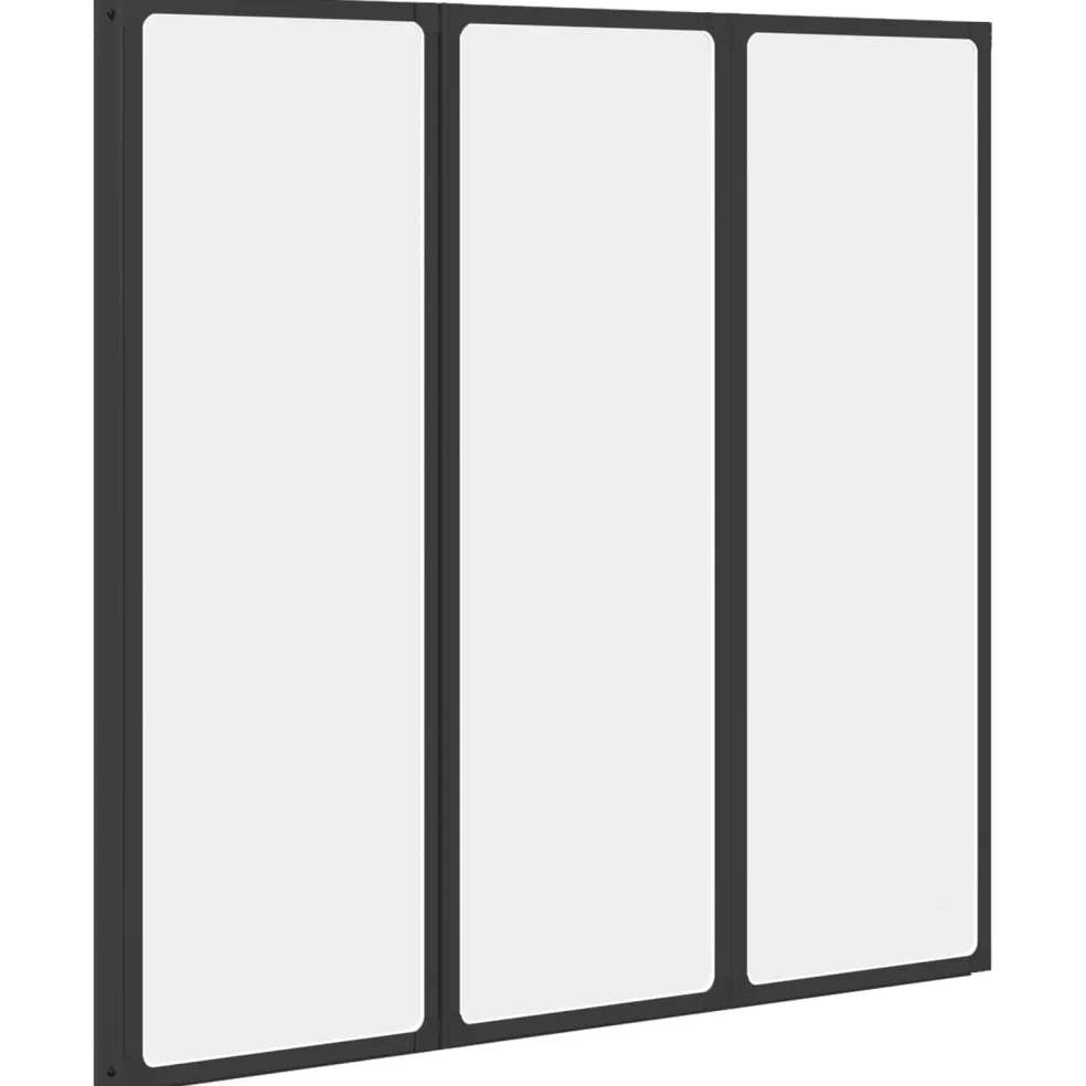 vidaXL Douchescherm Zwart 120 x 2 x 117 cm Aluminium en PP