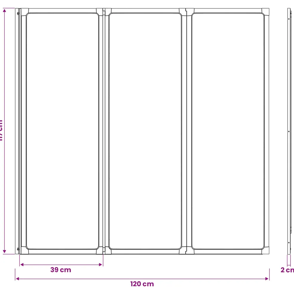 vidaXL Douchescherm Zwart 120 x 2 x 117 cm Aluminium en PP