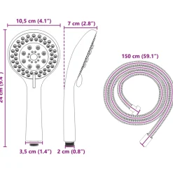 vidaXL Doucheset Chroom 150 cm Roestvrij staal