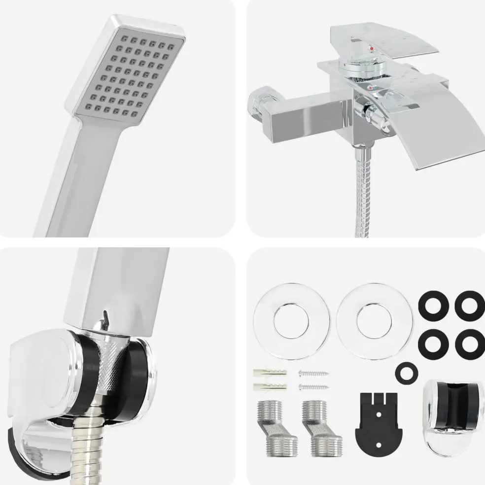 vidaXL Doucheset Chroom G 1/2 inch