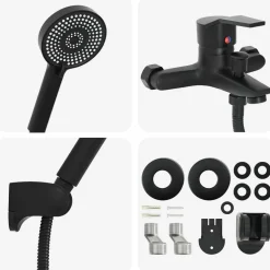vidaXL Doucheset Zwart G 1/2 inch