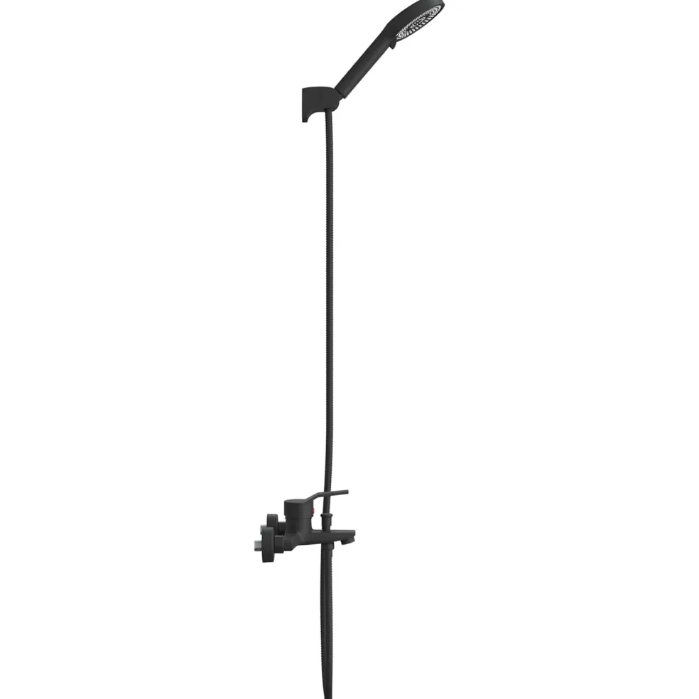 vidaXL Doucheset Zwart G 1/2 inch