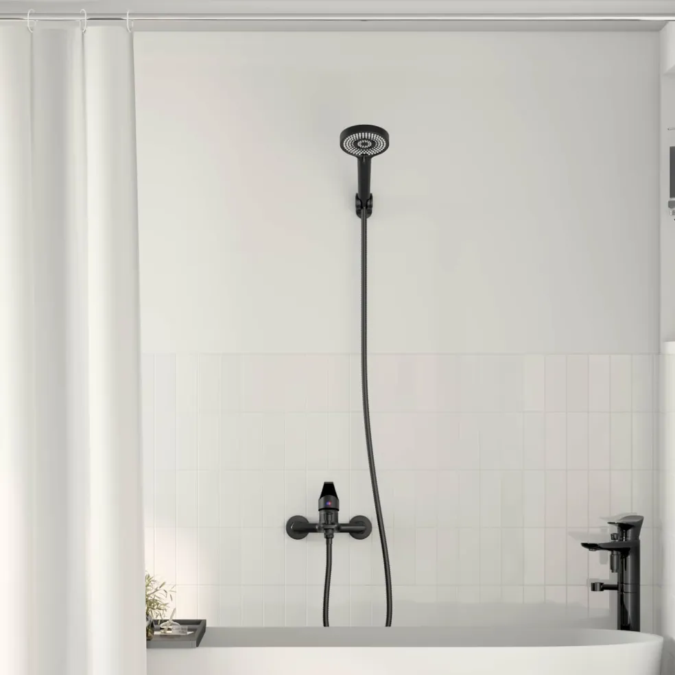 vidaXL Doucheset Zwart G 1/2 inch
