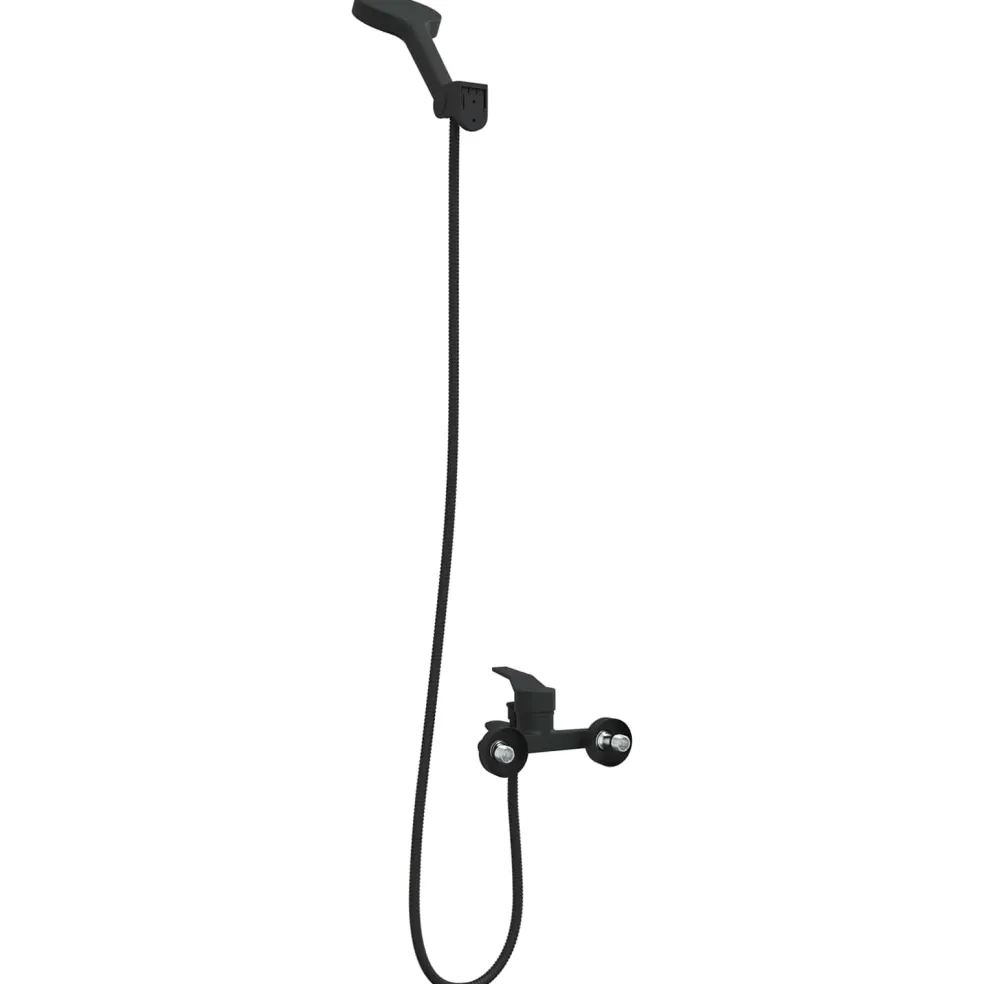 vidaXL Doucheset Zwart G 1/2 inch