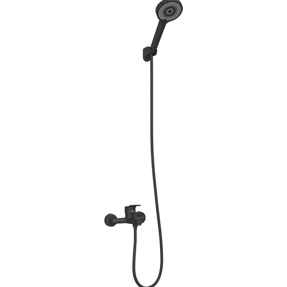 vidaXL Doucheset Zwart G 1/2 inch