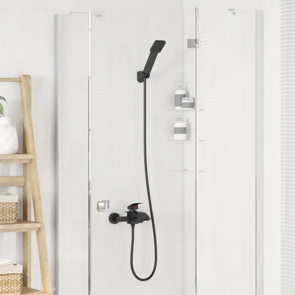 vidaXL Doucheset Zwart G 1/2 inch