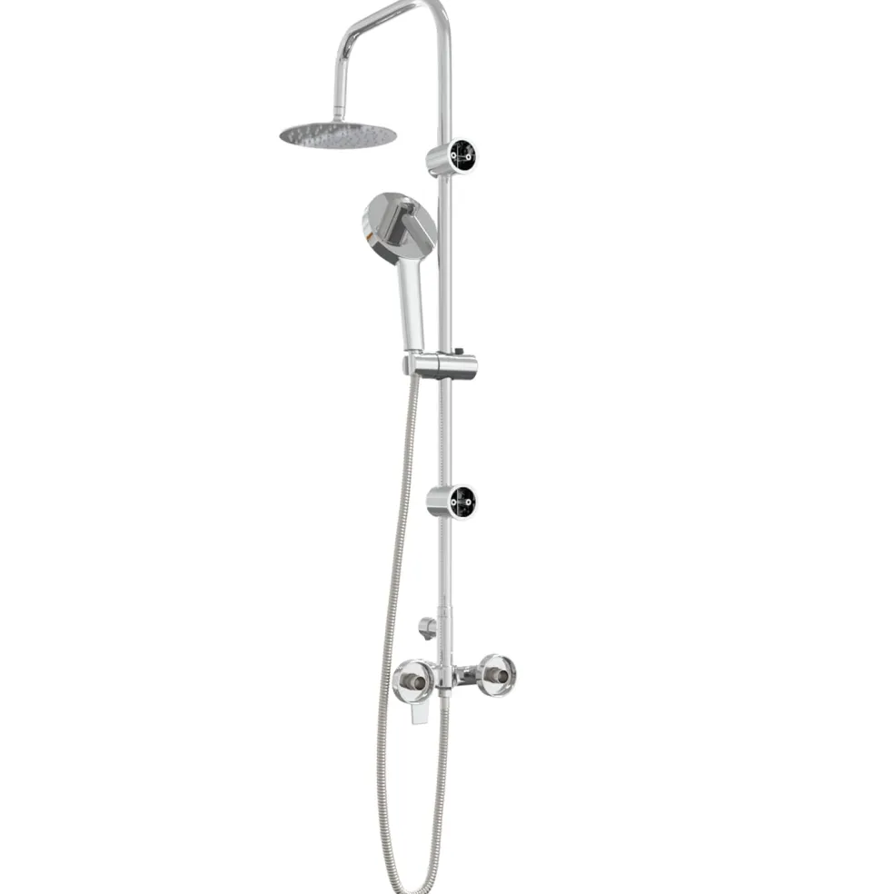 vidaXL Douchesysteem Chroom Roestvrij staal 21 x 48 x 112 cm