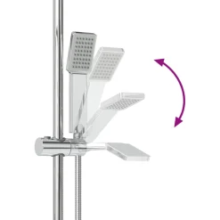 vidaXL Douchesysteem set Chroom 70 cm Roestvrij staal
