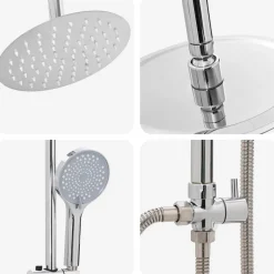 vidaXL Douche systeem zilver 47 x 20 x 95 cm Roestvrij staal