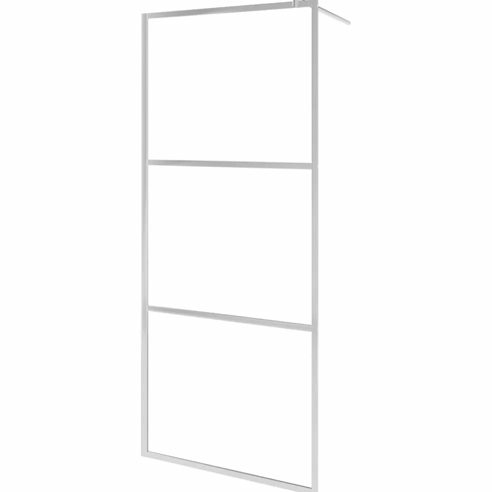 vidaXL Douchewanden zilver 80 x 195 cm Glas en Aluminium
