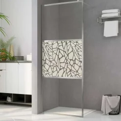 vidaXL Douchewanden zilver 90 x 195 cm Glas en Aluminium