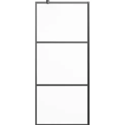 vidaXL Douchewanden Zwart 80 x 195 cm Glas en Aluminium
