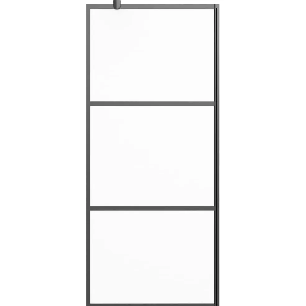 vidaXL Douchewanden Zwart 80 x 195 cm Glas en Aluminium