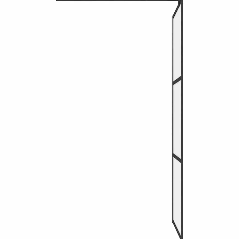 vidaXL Douchewanden Zwart 80 x 195 cm Glas en Aluminium