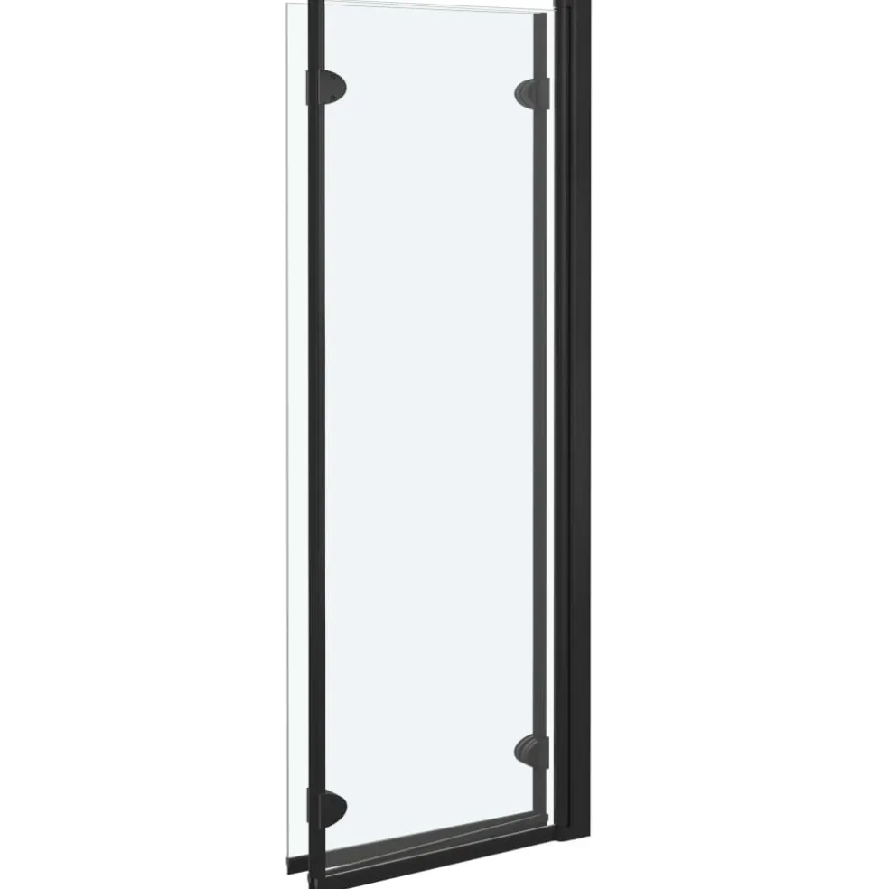 vidaXL Douchewand inklapbaar 3 panelen 130x138 cm ESG zwart