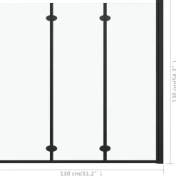 vidaXL Douchewand inklapbaar 3 panelen 130x138 cm ESG zwart