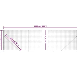 vidaXL Draadgaashek met flens 1,4x10 m antracietkleurig