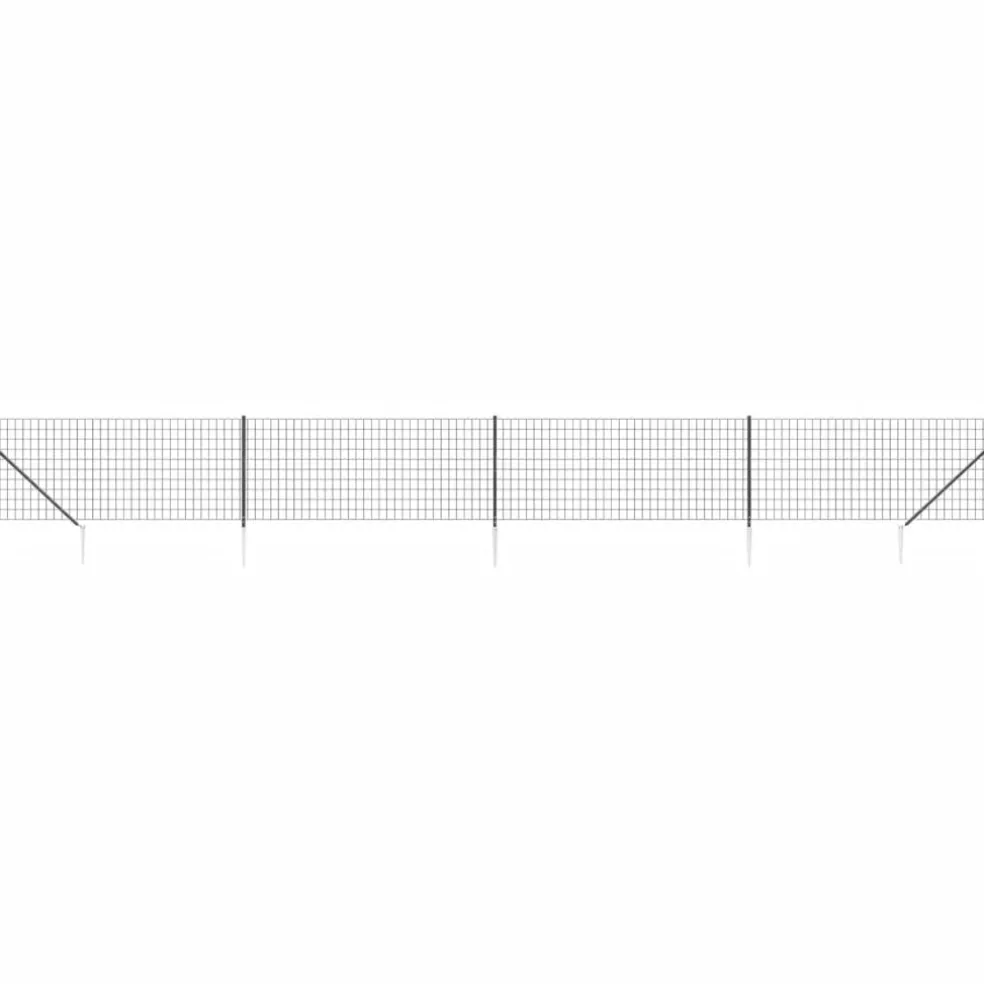 vidaXL Draadgaashek met grondankers 0,8x10 m antracietkleurig