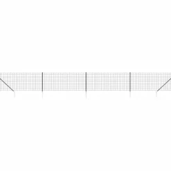 vidaXL Draadgaashek met grondankers 1x10 m antracietkleurig