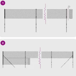 vidaXL Draadgaashek 2,2x10 m gegalvaniseerd staal antracietkleurig