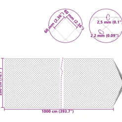 vidaXL Draadgaashek 2 x 10 m Staal Groen