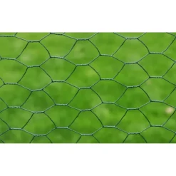 vidaXL Draadgaas zeshoekig 1x25 m staal donkergroen