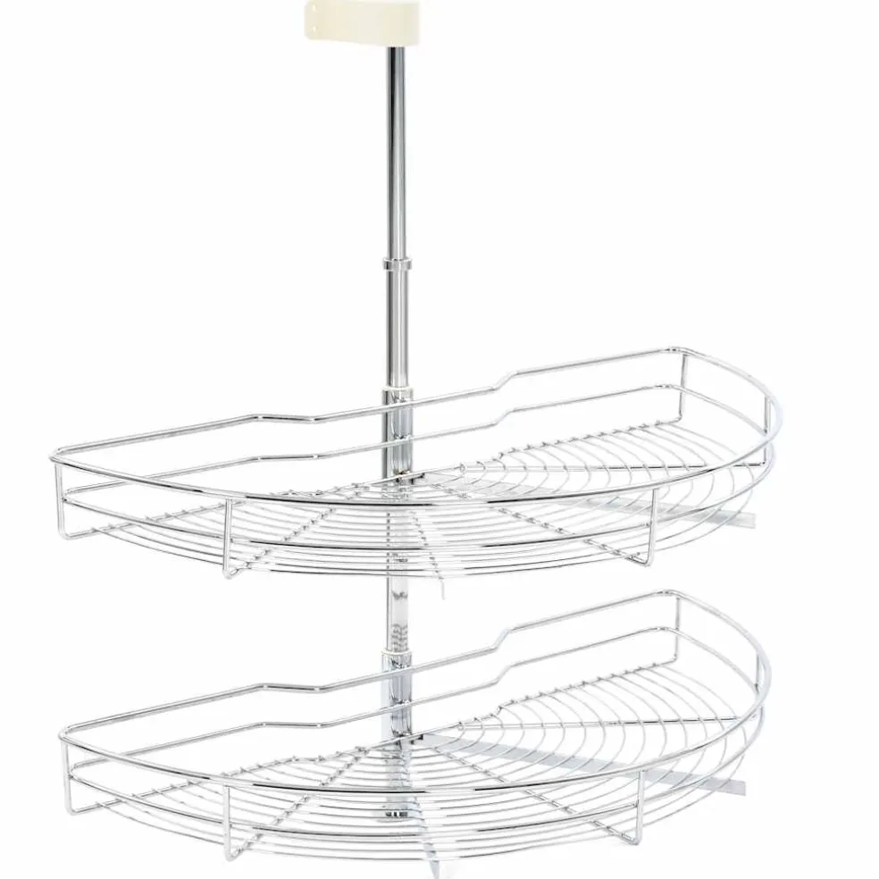 vidaXL Draadmand keuken 2-laags 180 graden 75x38x80 cm zilverkleurig