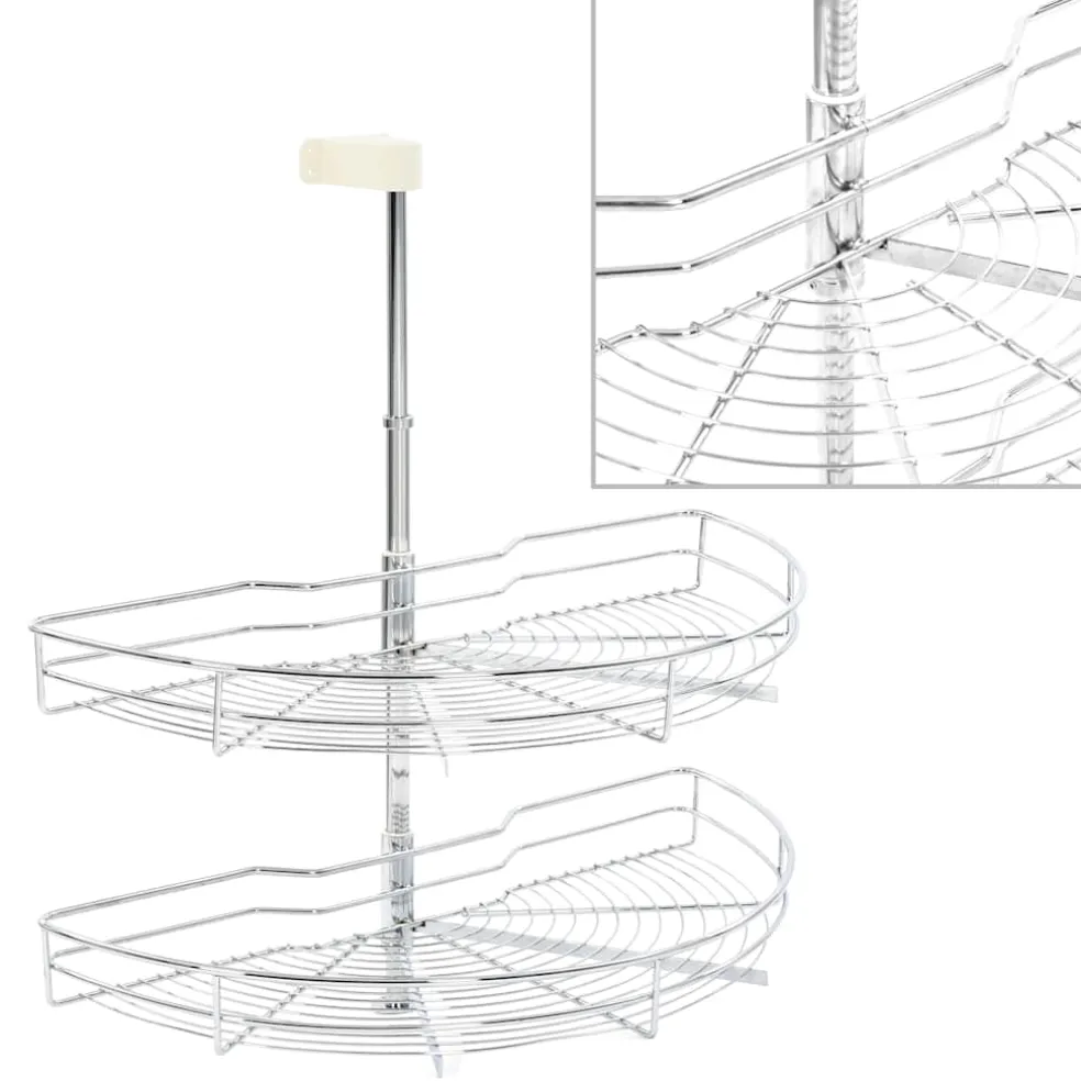 vidaXL Draadmand keuken 2-laags 180 graden 75x38x80 cm zilverkleurig