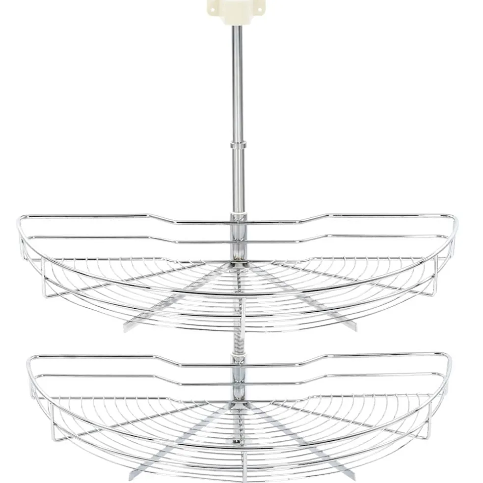 vidaXL Draadmand keuken 2-laags 180 graden 75x38x80 cm zilverkleurig