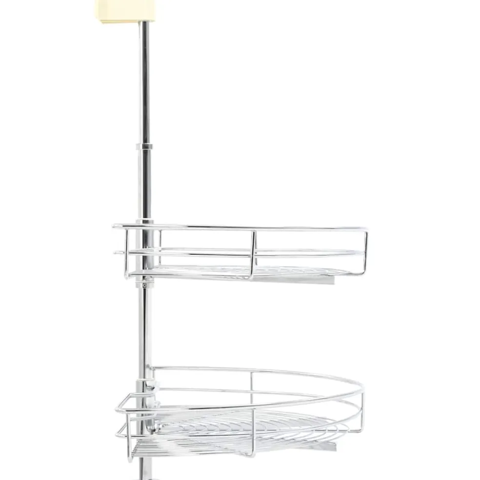 vidaXL Draadmand keuken 2-laags 180 graden 75x38x80 cm zilverkleurig