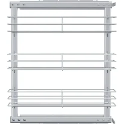 vidaXL Draadmand uittrekbaar 3-laags 47x15,5x55,5 cm zilverkleurig