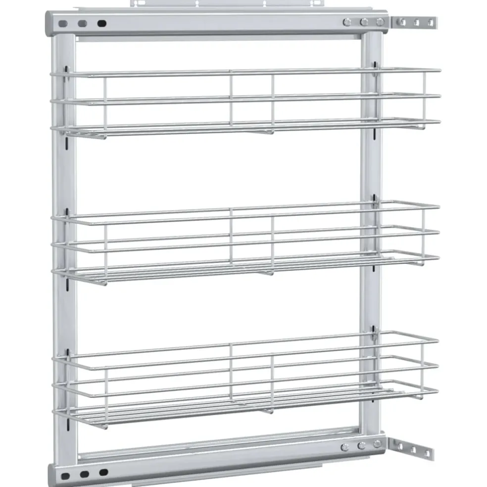 vidaXL Draadmand uittrekbaar 3-laags 47x15,5x55,5 cm zilverkleurig