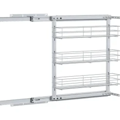 vidaXL Draadmand uittrekbaar 3-laags 47x15,5x55,5 cm zilverkleurig