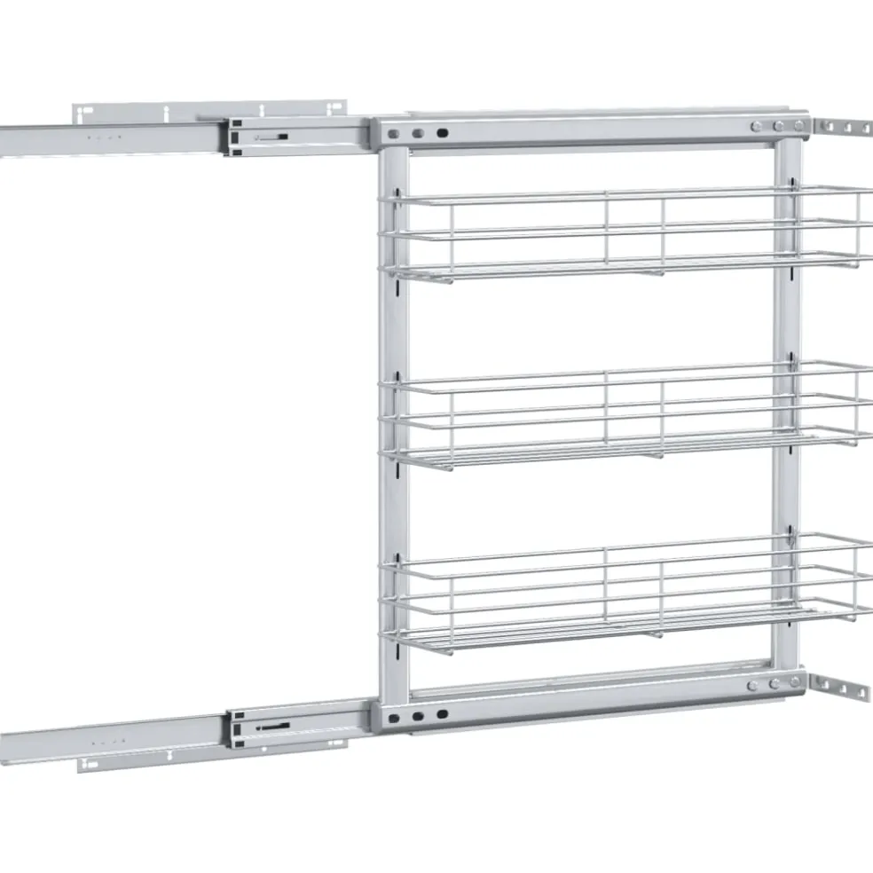vidaXL Draadmand uittrekbaar 3-laags 47x15,5x55,5 cm zilverkleurig