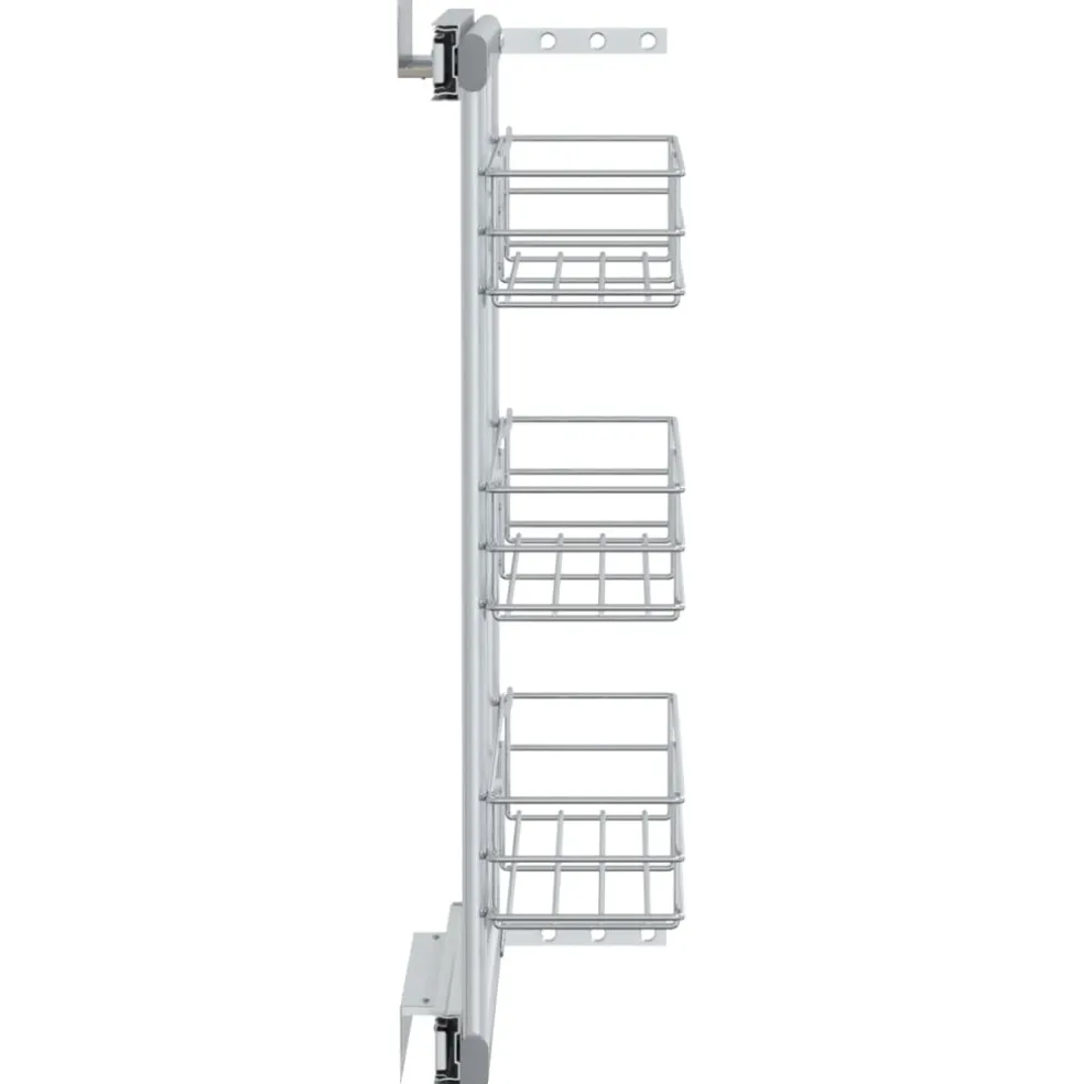 vidaXL Draadmand uittrekbaar 3-laags 47x15,5x55,5 cm zilverkleurig