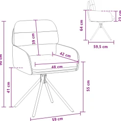 vidaXL Draai Eetstoelen 4 st Kunstleer Grijs 59 x 59,5 x 90 cm