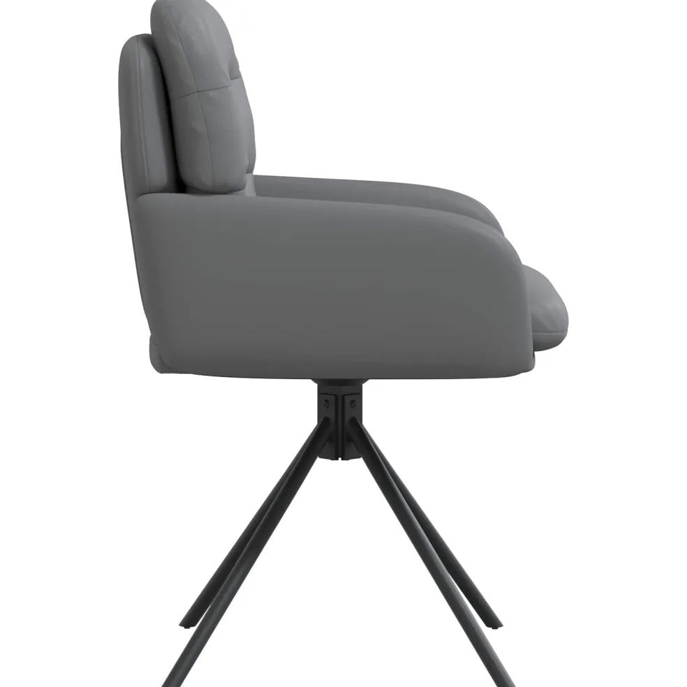 vidaXL Draai Eetstoelen 4 st Kunstleer Grijs 59 x 59,5 x 90 cm