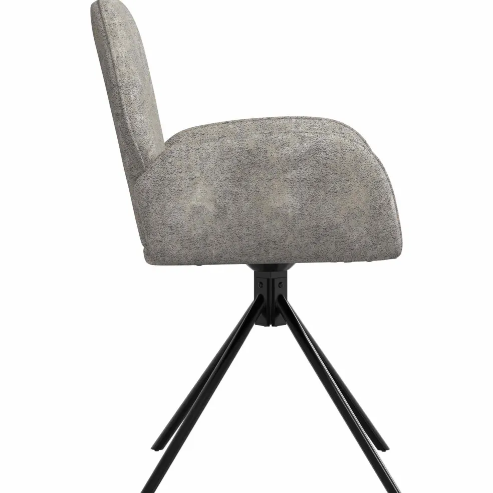 vidaXL Draai Eetstoelen 4 st Nep Suede Leer Lichtgrijs 54 x 55 x 86 cm