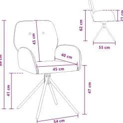 vidaXL Draai Eetstoelen 4 st Nep Suede Leer Lichtgrijs 54 x 55 x 86 cm